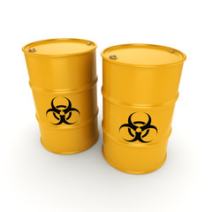 3D rendering biohazard barrels