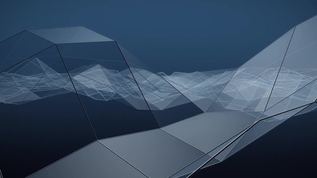 Abstract Polygon Looping Background: A hi-tech looping 3D animated background.