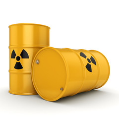 3D rendering radioactive barrels © apopium