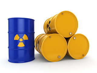 3D rendering radioactive barrels © apopium
