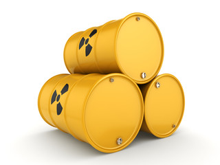 3D rendering radioactive barrels © apopium