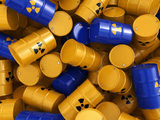 3D rendering radioactive barrels © apopium