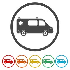 Ambulance car icon. Ambulance car sign