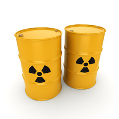 3D rendering radioactive barrels © apopium