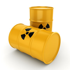 3D rendering radioactive barrels © apopium