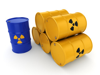 3D rendering radioactive barrels © apopium