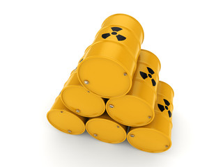 3D rendering radioactive barrels © apopium