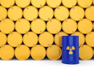 3D rendering radioactive barrels © apopium