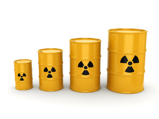 3D rendering radioactive barrels © apopium