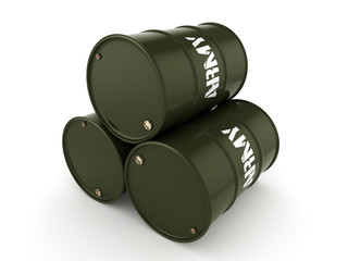 3D rendering army barrels