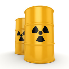 3D rendering radioactive barrels © apopium