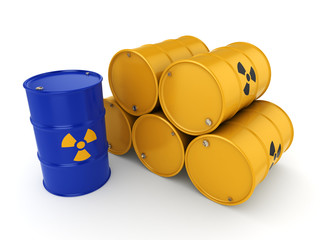 3D rendering radioactive barrels © apopium