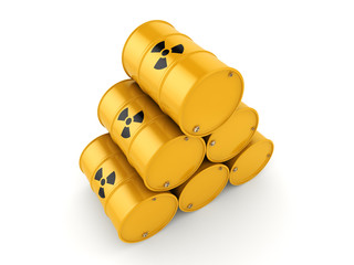 3D rendering radioactive barrels © apopium