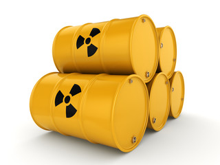 3D rendering radioactive barrels © apopium