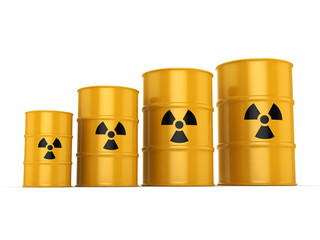 3D rendering radioactive barrels © apopium