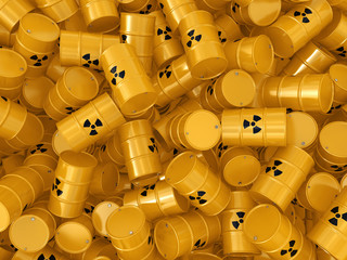 3D rendering radioactive barrels © apopium