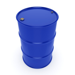 3D rendering blue barrel