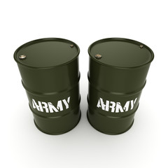 3D rendering army barrels