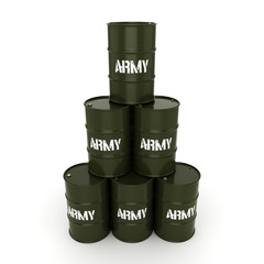 3D rendering army barrels