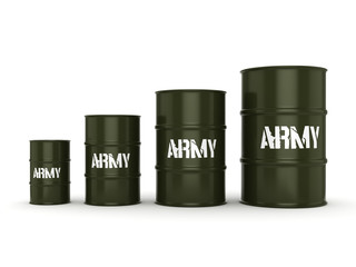3D rendering army barrels