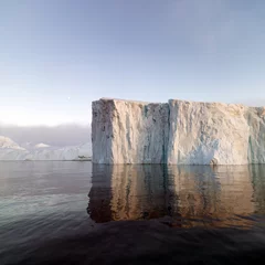 Lichtdoorlatende rolgordijnen zonder boren Gletsjers big glaciers are on the arctic ocean at Greenland