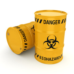 3D rendering biohazard barrels