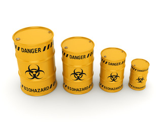 3D rendering biohazard barrels