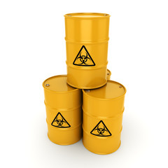 3D rendering biohazard barrels
