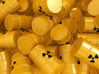3D rendering radioactive barrels © apopium