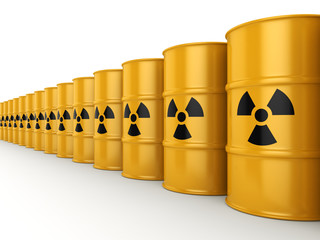 3D rendering radioactive barrels © apopium