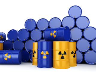 3D rendering radioactive barrels © apopium