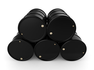 3D rendering black barrels