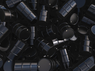 Fototapeta na wymiar 3D rendering black barrels