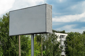 billboard without inscription next to the road in Russia