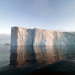 Fototapeta na wymiar big glaciers are on the arctic ocean at Greenland