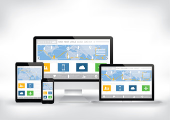 Computer, smart phone, tablet , laptop screen  website template
