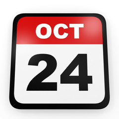 October 24. Calendar on white background.