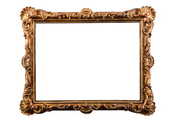 bronze, plaster frames isolated on white background
