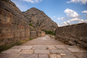 Old road in Delphi, Greece