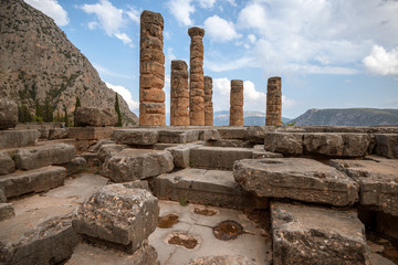 Ruins of  Temple of Appolo, Delphi, Greece