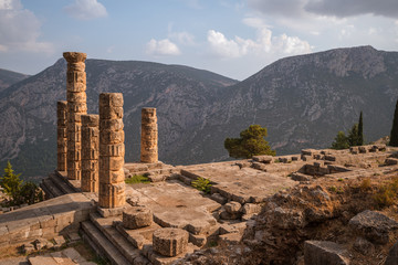 Fototapeta na wymiar Ruins of Temple of Appolo, Delphi, Greece