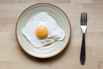 Fried egg on plate