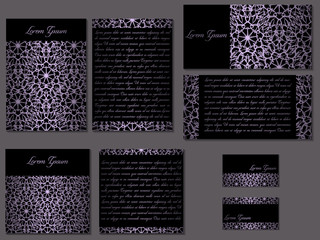 Big elegant set of brochures, invitations, covers an business ca