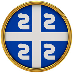 Martinique Flag Glossy Button/icon (3d rendering).