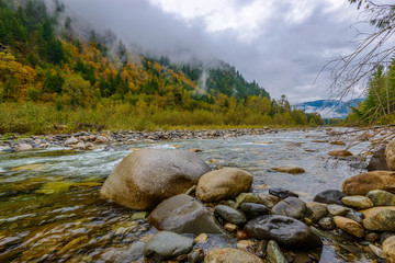 Majestic mountain river in Canada.
