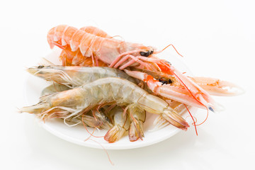 Crude prepared paella isolated on white