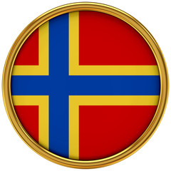 Orkney islands Flag Glossy Button/icon (3d rendering).