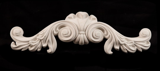gypsum products, stucco weave, pattern, ornament on a black background © Kozlik_mozlik