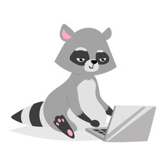 Fototapeta premium Funny raccoon vector illustration.