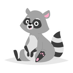 Funny raccoon vector illustration.